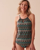 Haut tankini encolure haute BLUE TILE