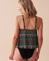 Haut tankini encolure haute BLUE TILE