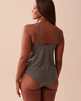 Haut tankini coupe fluide bonnet D KHAKI GREY