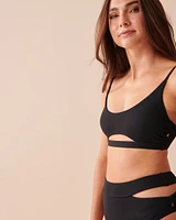 Haut de bikini bralette texturé en fibres recyclées