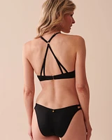 Haut de bikini push-up plongeant BLACK