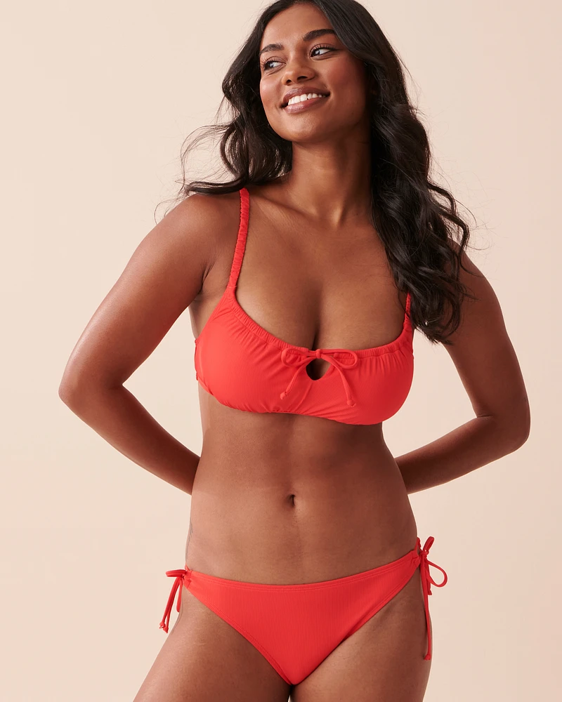Bas de bikini brésilien noué aux hanches texturé TAHITI
