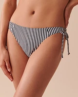 Bas de bikini brésilien noué aux hanches RETRO STRIPED