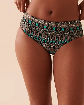 Bas de bikini taille mi-haute BLUE TILE