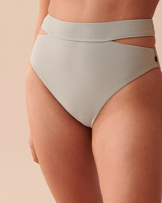 TEXTURED Recycled Fibers High Waist Bikini Bottom
