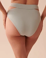 TEXTURED Recycled Fibers High Waist Bikini Bottom