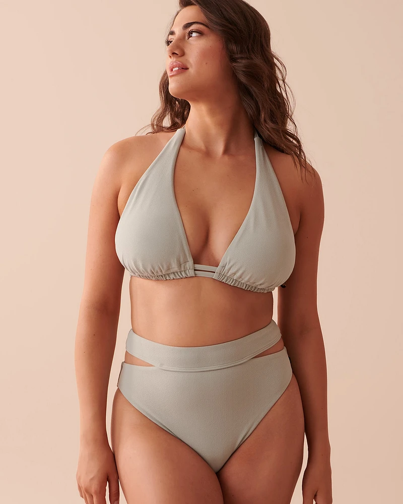 TEXTURED Recycled Fibers High Waist Bikini Bottom