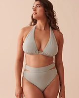 TEXTURED Recycled Fibers High Waist Bikini Bottom
