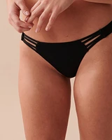 Bas de bikini tanga bandes sur les côtés BLACK