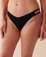 BLACK Strappy Side Brazilian Bikini Bottom