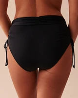 BLACK Side Tie High Waist Bikini Bottom