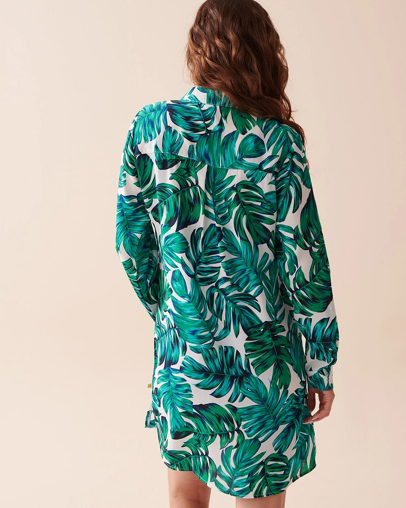 Tunique boutonnée longue en chiffon