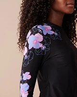 Rashguard manches longues NEON FLOWERS
