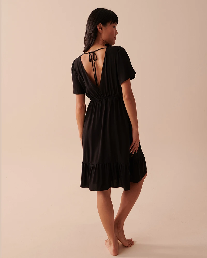 Robe manches courtes en fibres recyclées