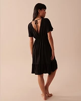 Robe manches courtes en fibres recyclées