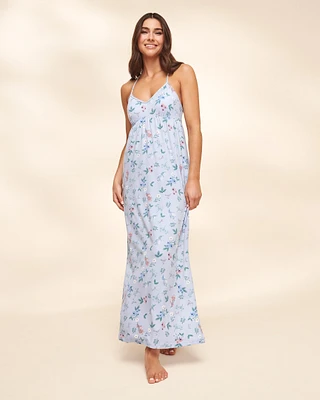 Nuisette longue ultra douce à fleurs