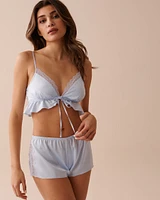 Ensemble 2 pièces satin et dentelle
