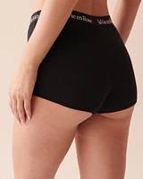 Culotte garçonne taille haute coton et bande élastique logo