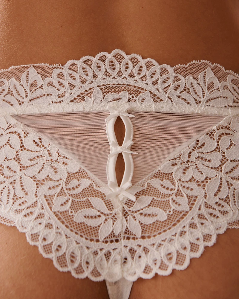 Lace High Waist Thong Panty