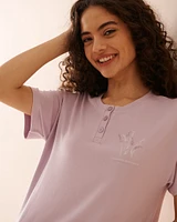 Recycled Fibers Lavender Print T-shirt