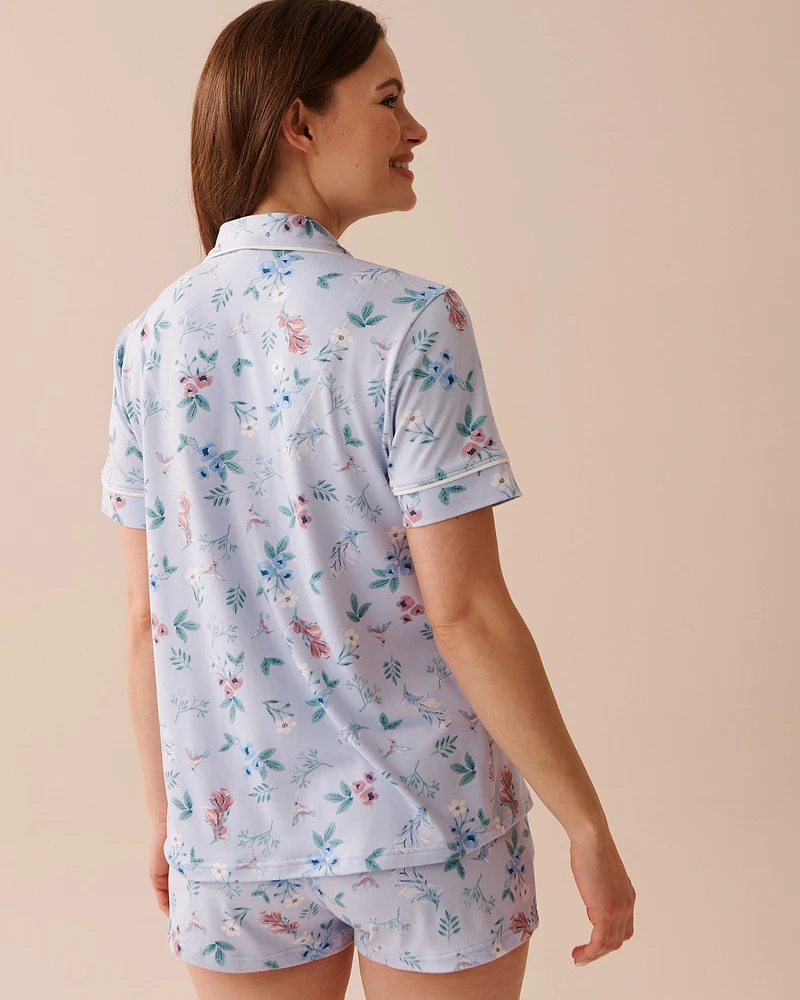 Floral Super Soft Short Sleeve Button-down Shirt