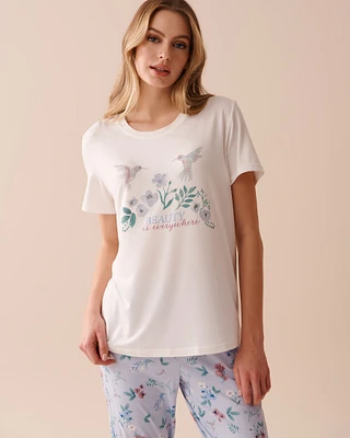 T-shirt ultra doux à imprimé colibris