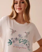 T-shirt ultra doux à imprimé colibris