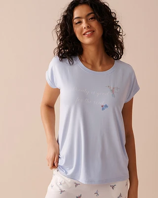 T-shirt ultra doux à imprimé colibri
