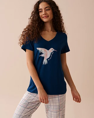 Hummingbird Print Bamboo T-shirt