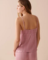 Camisole bordure de dentelle en jersey doux