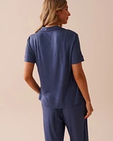 Soft Jersey Short Sleeve Button-down Shirt