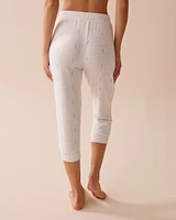 Recycled Fibers Lavender Plaid Fitted Capris