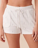 Recycled Fibers Lavender Plaid Pajama Shorts