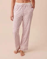 Pantalon jambe droite à fleurs