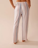 Pantalon de pyjama ultra doux à rayures pastel