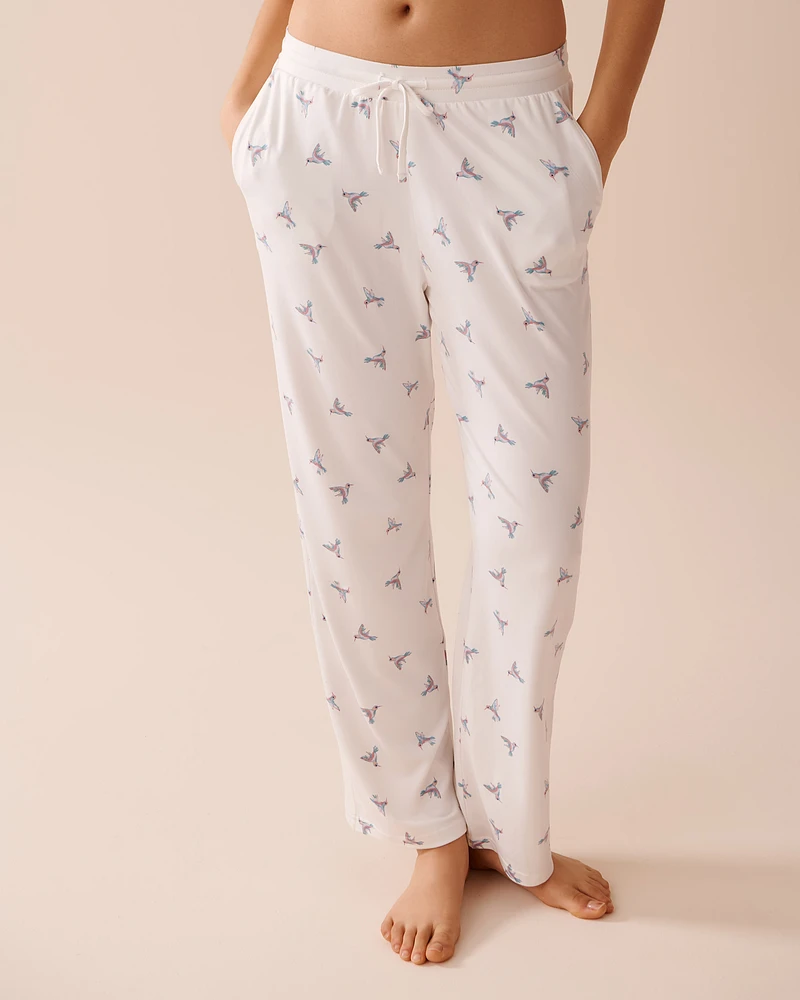 Pantalon de pyjama ultra doux à imprimé colibris