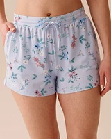 Short de pyjama ultra doux à fleurs