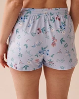 Short de pyjama ultra doux à fleurs