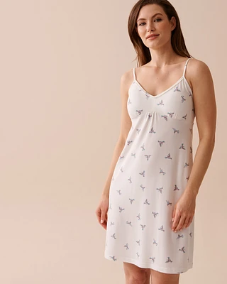 Hummingbirds Print Super Soft Nightie