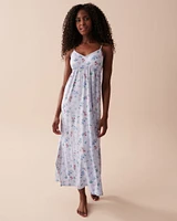 Nuisette longue ultra douce à fleurs