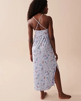 Nuisette longue ultra douce à fleurs