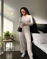 Pantalon jambe large côtel