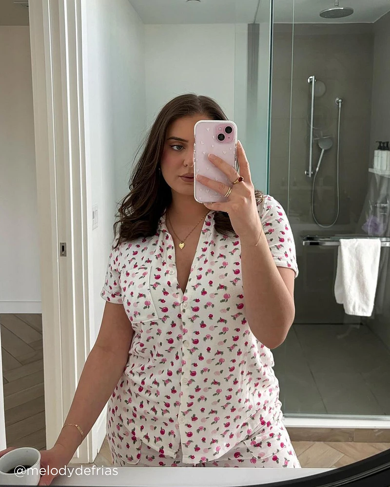 Recycled Fibers Floral Button-down Shirt