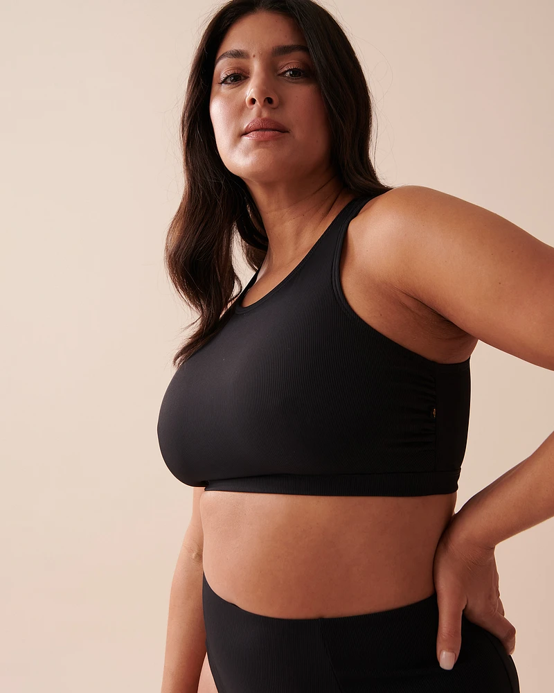 Haut de bikini encolure haute texturé