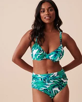 PALM LEAVES Recycled Fibers Plunge Bikini Top