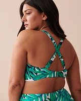 PALM LEAVES Recycled Fibers D Cup Bralette Bikini Top