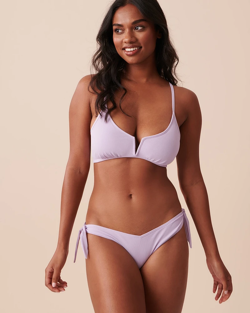 TEXTURED PASTEL Side Tie V-cut Brazilian Bikini Bottom