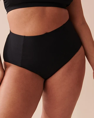 Bas de bikini taille haute texturé
