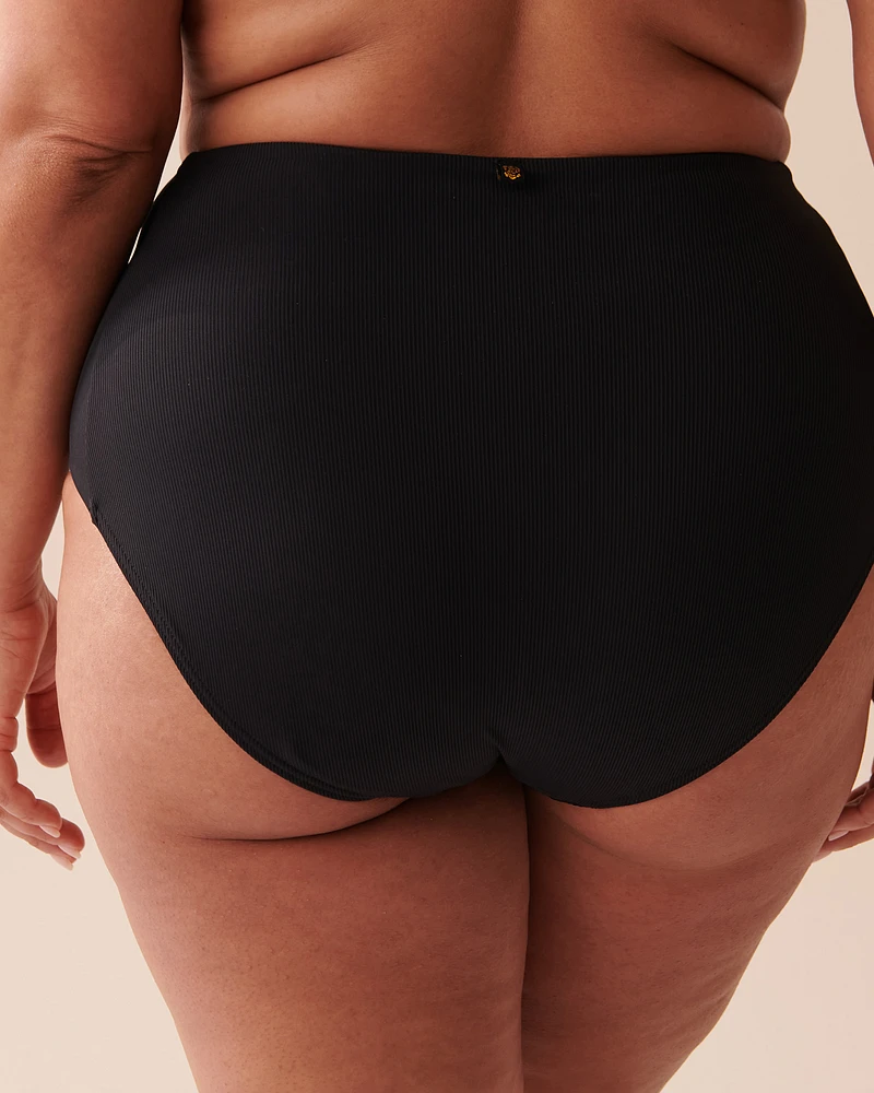 Bas de bikini taille haute texturé