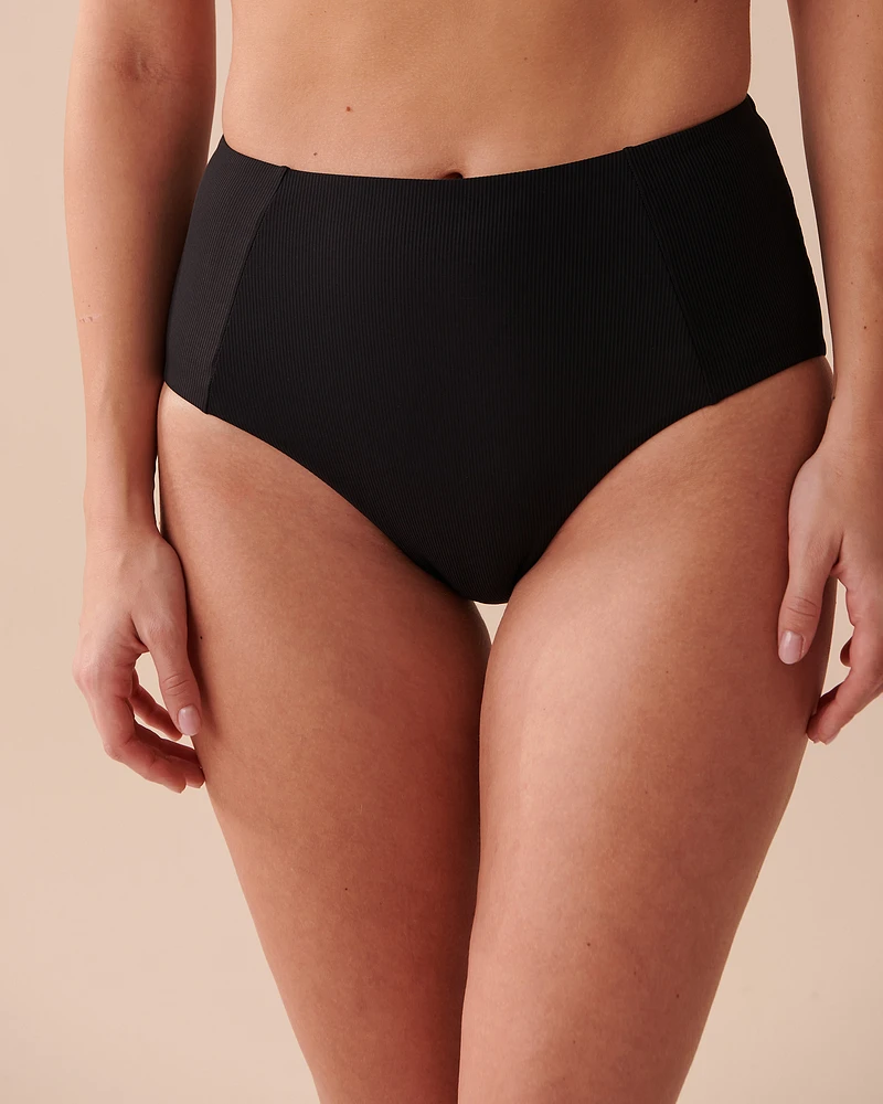 Bas de bikini taille haute texturé